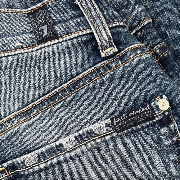 4/$20 7 For All Mankind Size 28 High Waist Cropped Straight Jeans - 28” inseam - Picture 4 of 8